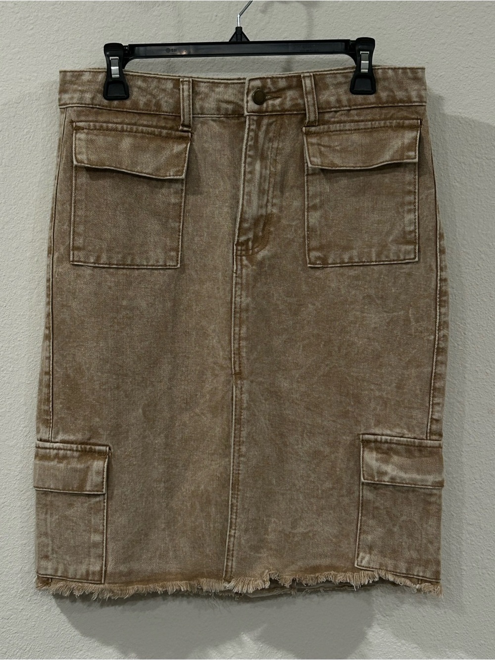 SHEIN Brown Washed Cargo Pencil Skirt